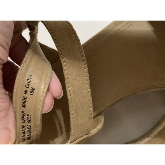 Loft outlet Suede Jute Edge Platform Wedge Heel Sandals Walnut Size 10 ladies - Picture 3 of 5